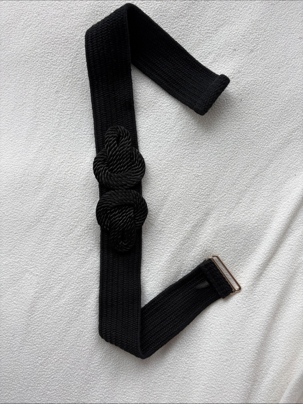 Black Knotted Elastic Waist Belt